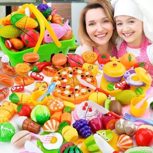 Play Kitchen Kids Pretend Play Plastic Food Toy Cutting Fruit Vegetable Food Pretend Play Children Girls Toys Educational Toys