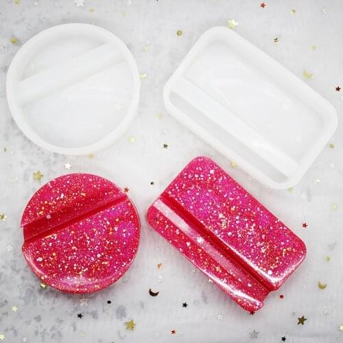Diy Drop Mold 2 mobile phone bracket silicone mold square round hand mirror silicone mold