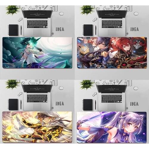 Gaming Mouse Pad Large Mouse Pad PC Gamer Computer Mouse Mat Genshin Impact Big Mousepad Keyboard Desk Mat XXL Carpet Mause Pad