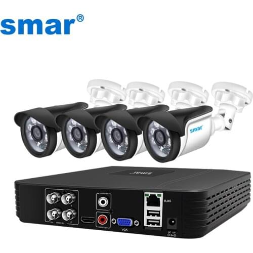 Smar CCTV 4CH 720P/1080P AHD Camera Kit P2P HDMI H. 264 DVR Video Surveillance System Waterproof Outdoor Security Camera Kit