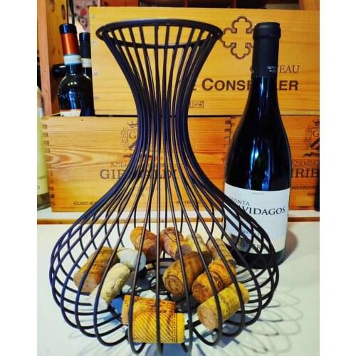 Wine Cork Container Ornament Storage Jar Box Organizer Home Decor Metal Craft Gift Wine Cork Storage Bottle Wine Stopper Storage