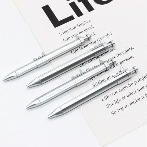 Multi-function Caliper Pen Stationery Vernier Caliper Ballpoint Pen Plastic Silver Scale Gift Stationery Tool Pen Pens Kawaii