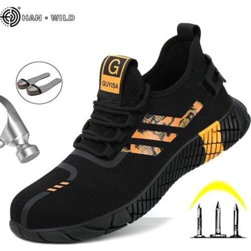 Men Safety Shoes Outdoor Work Boots Mens Industrial Construction Shoes Non Slip Puncture Proof Footwear Steel Toe Work Shoes Man