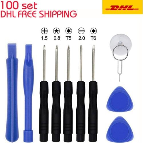 100Sets 11 in 1 Mobile Repair Fix Opening Tool Kit Set Pry Screwdriver Mobile Phone Repair Tool Set For iPhone Samsung huawei