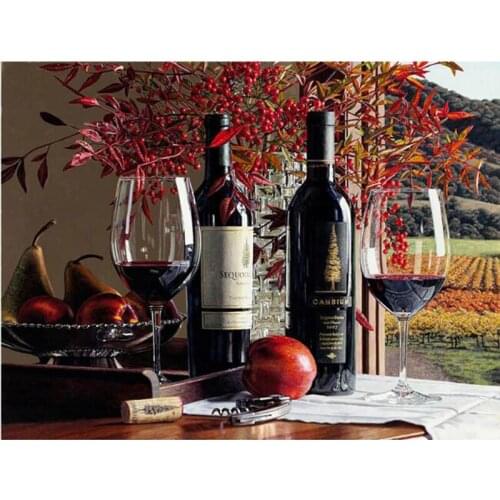 Diamond Embroidery Fruits & Wine Painting Kitchen Decoration Diamond Mosaic Pattern Full Square Diamond Painting Kits