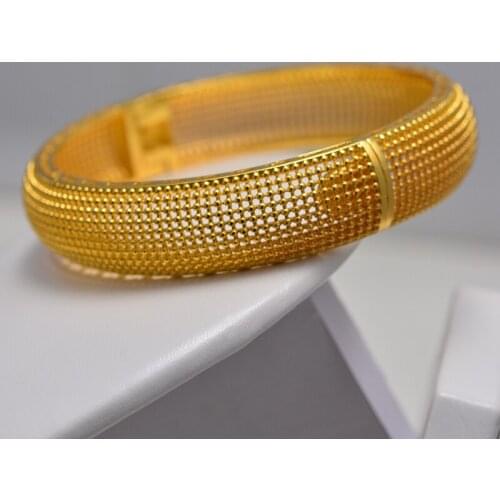 New Fashion Luxury Gold Color Jewelry Bangles for Women Ethiopian Bracelets Middle East African Party wedding Gifts