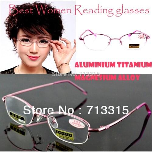 2017 Titanium magnesium alloy women lady non aspheric surface red super lite reading glasses +0.75 +1 +1.25 +1.5 +1.75 +2 to +4