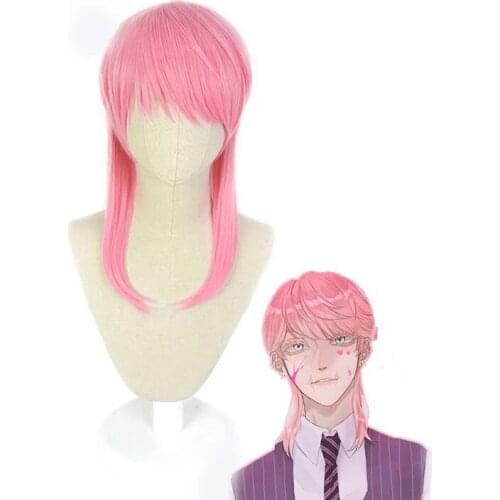 Tokyo Revengers Sanzu Haruchiyo Cosplay Wig Wig Haruchiyo Akashi Pink Heat Resistant Hair Free Women Man Hallowenn Wig
