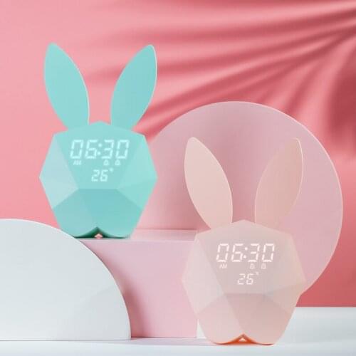 Rechargeable Cartoon Alarm Clock Cute Student Bed Head Mute