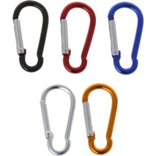 Hot 10pcs Aluminum Alloy D Carabiner Spring Snap Clip Hooks Keychain Quickdraws U2JB