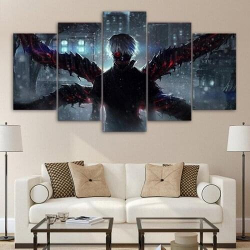 5 Pieces Tokyo Ghoul Canvas Poster Japan Anime Wall Art Decor Painting Modular Pictures for Living Room Home Decoration Painting
