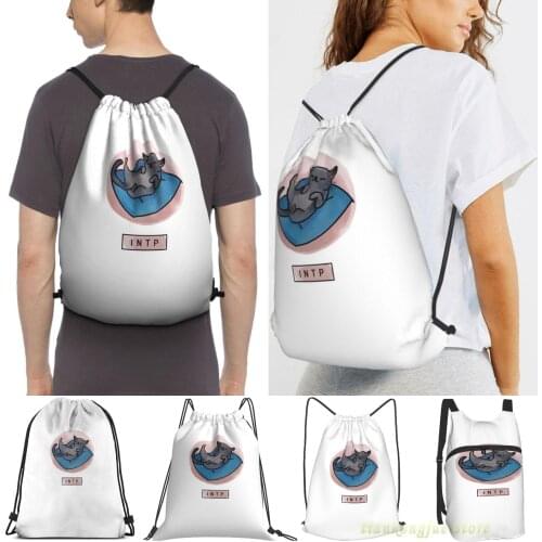 Men Sackpack Strap Bags Mbti Cats Intp Women Purpose Drawstring Backpacks Outdoor Travel Backpacks For Gym Training Fitness Bag