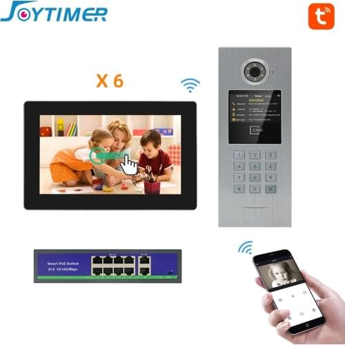 Building video intercom multi-family digital system touch screen apartment doorbell supports 6/8/12/16 family access control