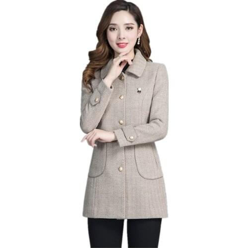 Haute couture Woolen coat Women short jacket High quality autumn clothes stripe Fashionable female clothing Quality fabric 1444