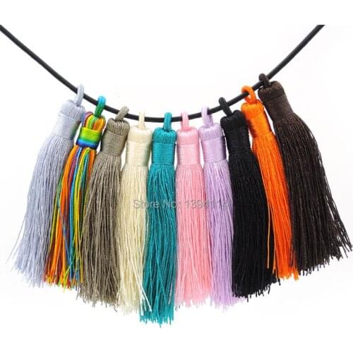 Mixed Colors Silk Tassel Pendants Approx 70*10 mm