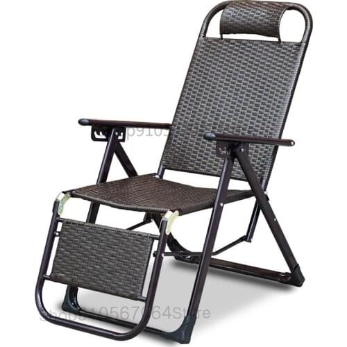 Cane Chair Reclining Chair Folding Lunch Break Leisure Office Bed Outdoor Beach Chair Adult Nap Back Free Chair