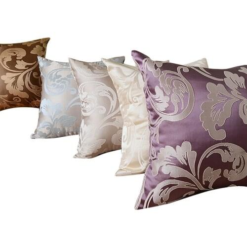 European Classic Pure Silk Embroidery Jacquard Pillow Hotel Sofa Back Pillow Cushion Pillowcase