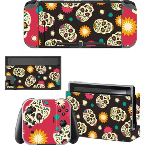 Vinyl Skin Protector Sticker Skull Skins for Nintendo Switch NS Console + Controller + Stand Holder Dock Sticker