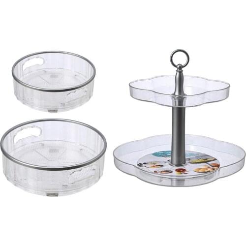 Rotating Spice Seasoning Storage Rack Stand Holder Bottles Pepper Salt Shakers Kitchen Organizer Shelf Condiment Makeup Storage