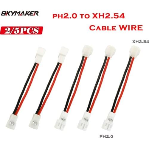 Lipo Battery Cable Wire Connector PH2.0 PH 2.0mm XH2.54 2 Pin Micro Male Female Plug Pitch for RC Car Accessories Drone Parts