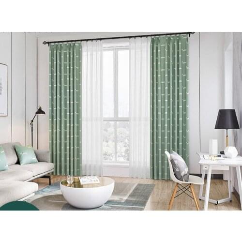 Nordic Style Living Room Bedroom Balcony Curtain Cartoon Cute Puppy Pink Mint Green Jacquard Curtains