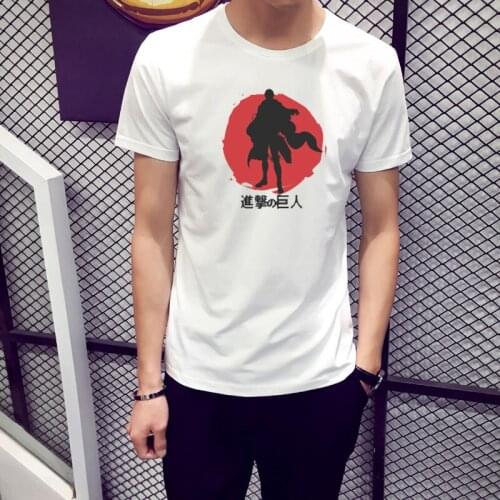 Anime Attack on Titan Tshirt Eren Yeager Printed T-shirt Men Women Hot Sale Manga White Tops Summer Streetwear Hipster Tee