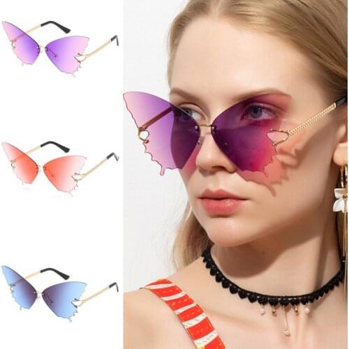 Womens Sunglasses Personality Butterfly Sunglass Street Trendy Novelty Glasses Gradient Color Lens Big Frame Eyewear Uv400