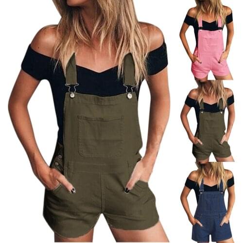 New 2019 Fashion Plus Size Women Loose Denim Bib Hole Pants Overalls Jeans Demin Shorts Jumpsuit playsuits for women 10Apr 3