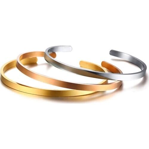 Yobest Customize Name Temperament Thin Bangle For Women Multi Color 316L Stainless Steel Elegant Female Lady Party Jewelry