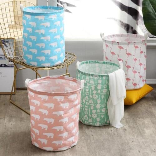 1Pcs Storage Basket Large Capacity Multifunctional Cotton Flax Household Laundry Basket for Bathroom Fordable Laundry Baskets