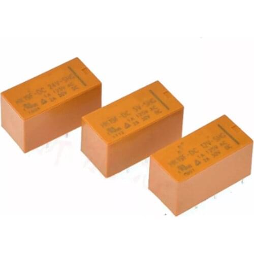 10PCS DC 5V/9V/12V/24V Coil DPDT 8 Pin Electromagnetic Relays PCB Type HK19F 2NO 2NC
