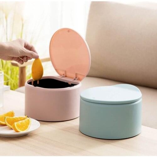 Household coffee table push-type trash can with lid desktop small trash can trash bin office trash bin storage box