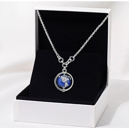 2020 Christmas Sparkling Blue Moon and Stars Heart Necklace 925 Sterling Silver Jewelry chain Pendant Necklaces For Women Men