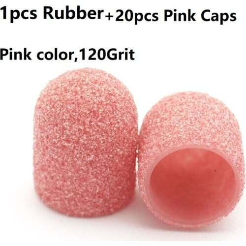 EasyNail 20pcs Pink Sanding Caps Electric Nail Drill Bit Bands UV Gel Polish Remover for Manicure Pedicure Milling Accessories