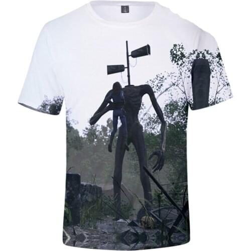 T Shirt Oversized Streetwear Men Clothing Kpop 2020 Close Your Ears or Face Your Fears Siren Head 3D Men / Women Short Sleeve