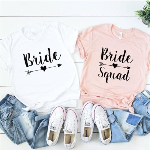 Bride Squad Wedding Party Graphic T Shirts Summer Fashion Tshirt Women Bachelorette Party Tops Female Clothes BOD0