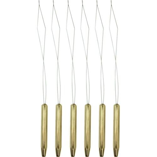 Hyaena 1pcs Fly Tying Tools Brass Bobbin Threader Half Hitch Handle Tool Fly Fishing Thread