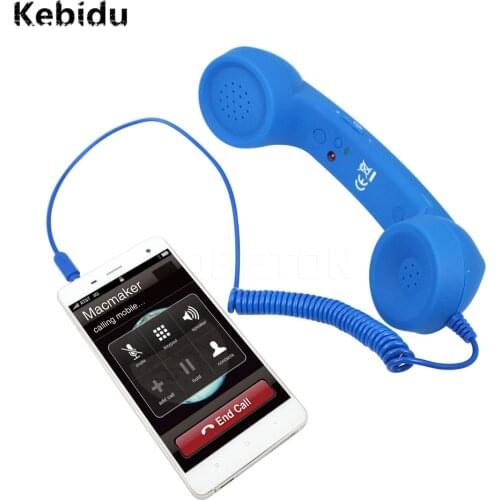 Kebidu Retro Phone Handset Radiation-proof Adjustable Tone Cell Phone Receiver Microphone 3.5mm Earphon for Phone Wholesale