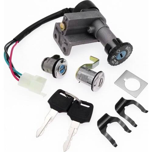 Motorcycle 4 Pins Ignition Switch Lock Set With 2 Keys For Moped Scooter 50cc 150cc GY6 Taotao Jonway Roketa Accessories
