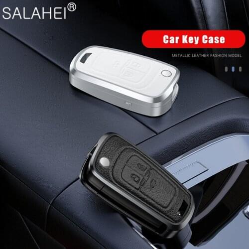Aluminum Alloy Leather Car Key Cover Case Shell For Buick Chevrolet Cruze Opel Vauxhall Insignia Astra J Zafira C Mokka Encore