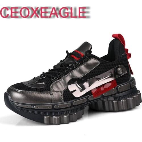 2021 New Summer Men Wide Type Sneakers Thick Bottom Rubber Dad Shoes Fashion Breathable Casual Torre Plus Terra-Cotta Warrior