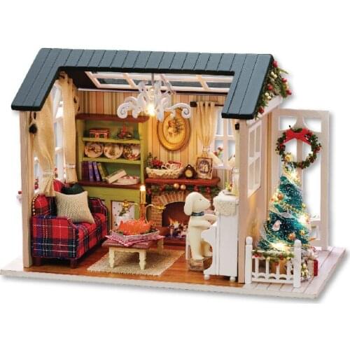 Forest Time DIY Doll House Assemble Model Kits Handmade Crafts Miniature Dollhouse With Furnitures Wooden Toys For Birthday Gift