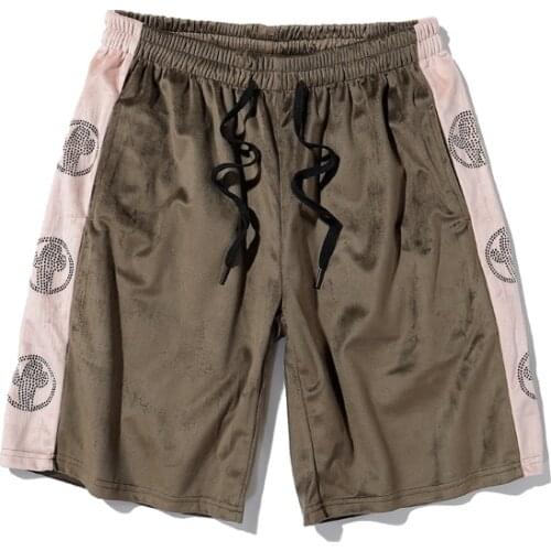 Mens Velour Shorts Streetwear Hip Hop Velvet Elastic Waist panda new design fashion short pants