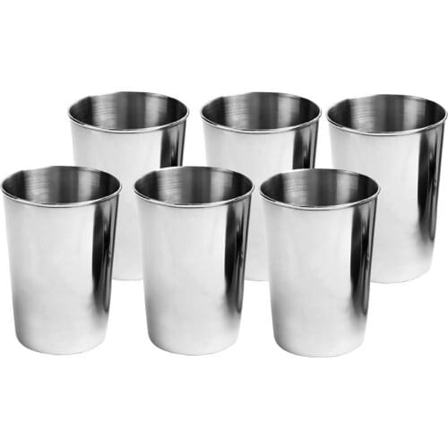 6 Pcs Stemless Wine Glass Tumbler Set 350ml Stackable Insulated Stainless Steel Travel Mug Tea Cups with Carry Bag Camp Cooking