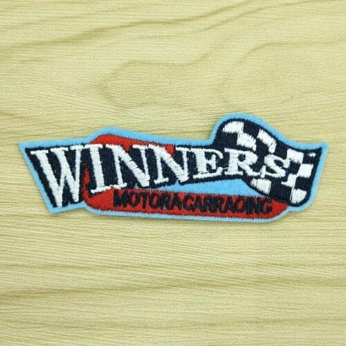 Winner (Size:11x4cm) Racing Motorcycle Biker Sports Champion Symbol Badge Sticker Clothes Jersey Diy Iron on Patch