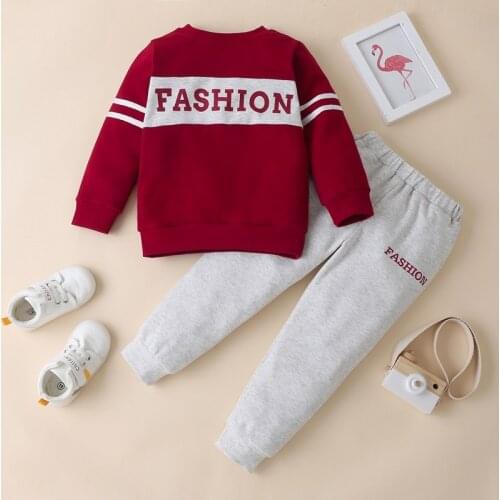New Fashion Baby Girl Clothing Set 2 Pieces Cotton Letter Long Sleeve Sweater Tops+trousers Sport Soft Toddler Girl Clothes 1-6Y