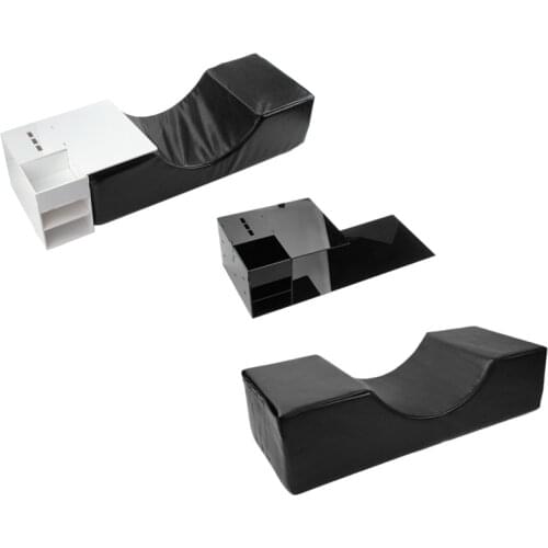 Eyelash Pillow Headrest Support PU Salon Beauty Pillow Stand Grafted for Eyelash Extension with Pocket Makeup Tool