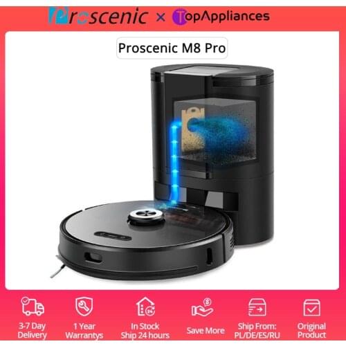 Proscenic M8Pro Sweeper Laser Navigation 50W Rated Power 2700pa dust bin collecto with Wet Wash Vacuum Cleaner 180Min RunTime