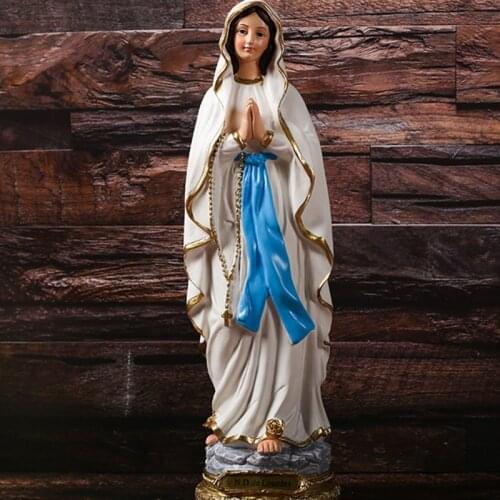 Our Lady of Lourdes Blessed Virgin Mother Mary Catholic Religious Gift Colored Resin Figurine Statue Dropship