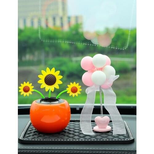 Car Interior Decoration Creative Cute Shaking Head Solar Flower Home Office Sun Flower Car Oranments